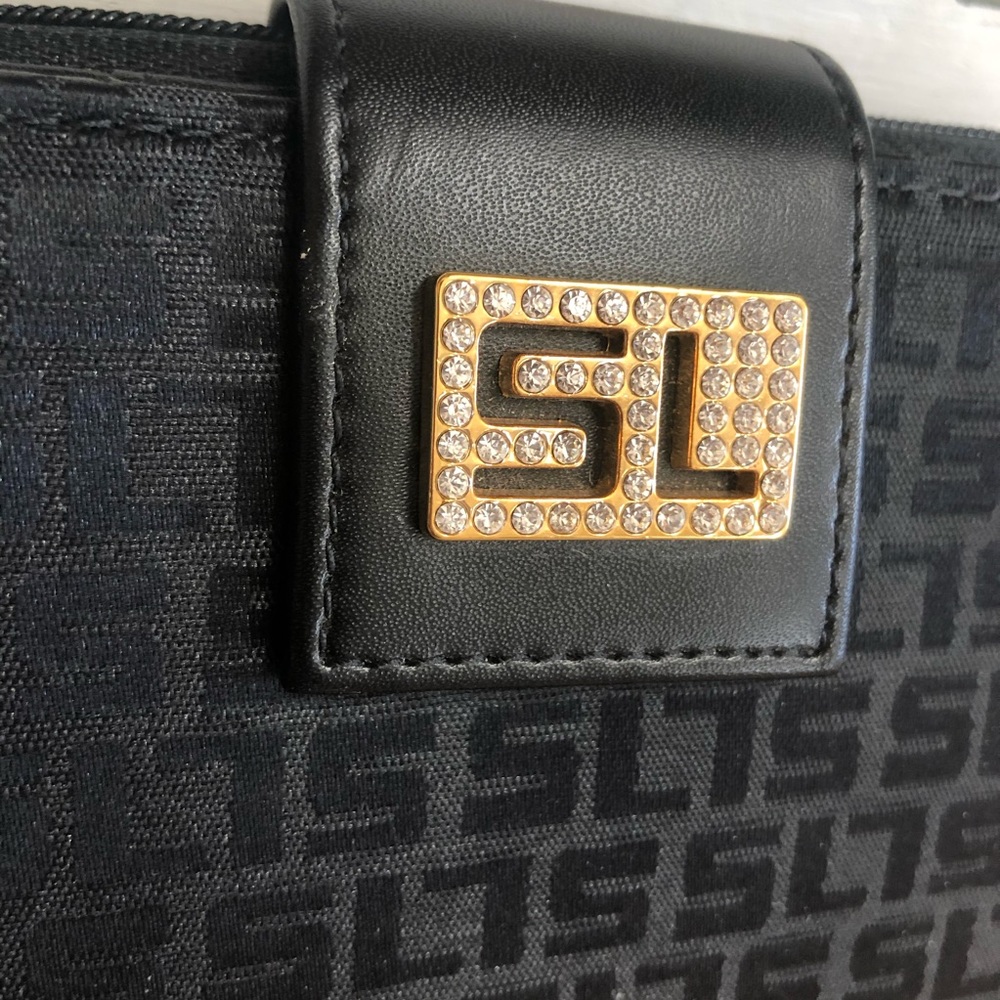 Black Rhinestone Snap Zip Wallet - Picture 6 of 10